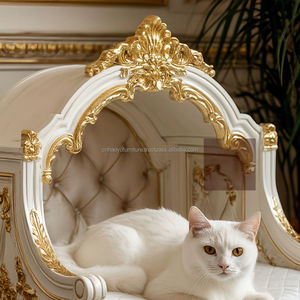 Antique White with Golden Color Velvet Luxury Pet House Villa <b>for</b> Indoor <b>Sofa</b> <b>Bed</b> Removable and Washable <b>for</b> <b>Dogs</b> and Cats - Product Image 4