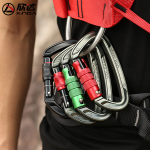 คาราบิเนอร์ปีนเขา Xinda รุ่น D ทำจากอลูมิเนียมอัลลอยด์ ขนาด 6.9x12.2 ซม. หัวเข็มขัดนิรภัย อุปกรณ์ปีนเขาสำหรับกิจกรรมกลางแจ้ง - Product Image 1