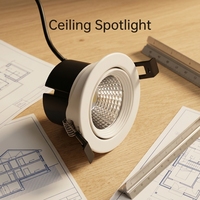 Spot encastré intelligent LED sans cadre, éclairage mural pour hôtel, projecteur COB réglable