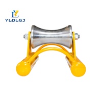 Rouleau de guidage de câble en aluminium usiné, cadre jaune en forme de sablier, bloc central réglable, support de traction robuste pour machine à cordage