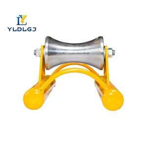 Rouleau <span class=keywords><strong>de</strong></span> guidage <span class=keywords><strong>de</strong></span> câble en aluminium usiné, cadre jaune en forme <span class=keywords><strong>de</strong></span> sablier, bloc central réglable, support <span class=keywords><strong>de</strong></span> traction robuste pour machine à cordage - Product Image 3