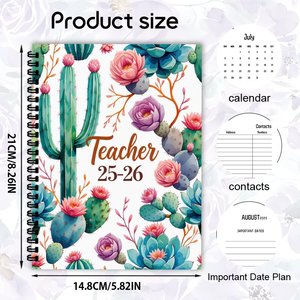 Carnet de planification en spirale personnalisable pour enseignants, <span class=keywords><strong>bloc</strong></span>-notes pour enseignants, carnet de notes pour enseignants, <span class=keywords><strong>bloc</strong></span>-notes pour listes d'enseignants, notes pour enseignants, tâches et <span class=keywords><strong>rendez</strong></span>-<span class=keywords><strong>vous</strong></span>, faible MOQ - Product Image 4