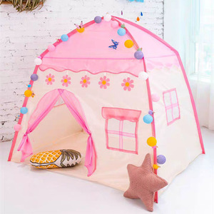 Tienda de Campaña Infantil Portátil de 1.3M, <span class=keywords><strong>Tipi</strong></span> Plegable para Niños, Casa de Juegos para Bebés, Castillo de Princesa Rosa Grande para Niñas, Decoración de Habitación Infantil - Product Image 1
