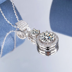 Collar de moissanita de 5CT de plata de ley 925 para mujer, collar de boda clásico a la moda, joyería - Product Image 3