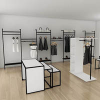 Ensemble de table de nid de conception de magasin de boutique de mode porte-vêtements montage de magasin Table d'affichage de nidification de porte-vêtements murale