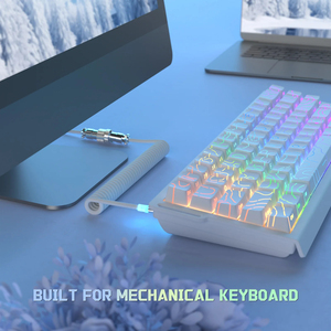 <span class=keywords><strong>C</strong></span>âble de clavier de jeu ATTACK SHARK C01Ultra Custom Aviator <span class=keywords><strong>Cable</strong></span> TPU RGB lumineux <span class=keywords><strong>USB</strong></span>-<span class=keywords><strong>C</strong></span> pour clavier magnétique 8KHz - Product Image 2