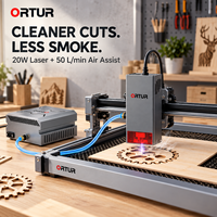 Tête laser LU3-20A avec pompe à air ortur pour tous les ORTUR Laser Masters 380 + Couleurs sur métal Gravure sur acier utilisée avec Air Assist)