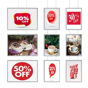 Combination 3A3 + 6A4 Cable Hanging System & Wire Display Illuminated Lightbox Magnetic Acrylic Panel Backlit Led Light <b>Box</b> - Product Image 1