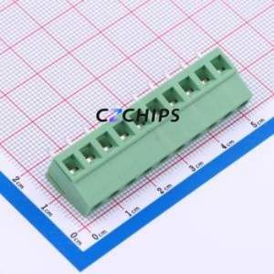 DB128V-5.08-10P-GN-S <b>Screw</b> Terminal <b>Block</b> Through hole Component (THT),P=5.08mm Connector 1x10P 5.08mm Green Through Hole - Product Image 1