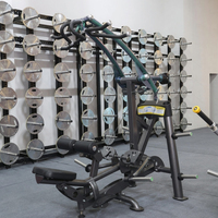 Máquina de remo vertical con carga de placas y brazos independientes para entrenamiento de fuerza de espalda y dominadas, equipo comercial para gimnasios