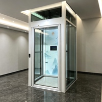Ascensore Residenziale Personalizzato da 400kg, Elevatore Panoramico in Vetro MRL per Ville e Progetti Residenziali