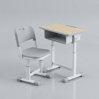 Ensemble bureau et chaise pour étudiants réglables en hauteur, multicolores, avec structure en acier durable, mobilier de classe pour l'étude des enfants à l'école