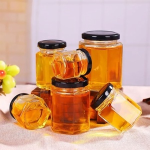 45ml-730ml <strong>Recyclable</strong> Reusable Empty Hexagonal Honey <strong>Glass</strong> Jam <strong>Jar</strong> Pickles <strong>Jars</strong> <strong>Glass</strong> Honey <strong>Jar</strong> Bottle with Aluminum Caps