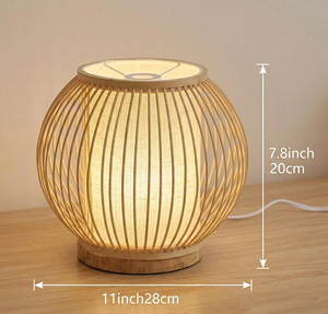 <b>Bamboo</b> <b>Table</b> <b>Lamp</b> Zen Bedside Ambient Lighting Natural Woven Decor Home <b>Lamp</b> OEM Supplier Vietnam Factory - Product Image 1