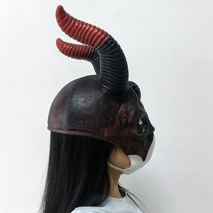Malefica maschera LED luce fuoco demone nero corno di montone oggetti di scena diavolo <span class=keywords><strong>corna</strong></span> di capra per le novità della festa di Halloween - Product Image 3