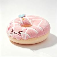 Coussin en peluche personnalisé en forme de beignet, certifié CE ASTM, faible MOQ, vente en gros d'usine, jouet en peluche rose Kawaii de haute qualité pour enfants