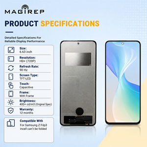 Schermo LCD di Ricambio Compatibile da 6,63 Pollici per <span class=keywords><strong>Samsung</strong></span> Z Flip <span class=keywords><strong>3</strong></span>, Display Incell Non Pieghevole per Riparazione - Product Image 2