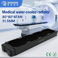 Radiateur en cuivre OCOCOO CRS32T de 31,5 mm d'épaisseur, ailettes haute densité de 320 mm, noir, fabricant OEM en gros, équipement médical de radiologie