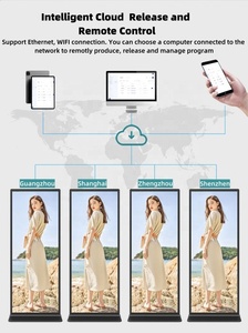 Écran publicitaire LCD en forme de bande étroite de 43, 50, 55, <span class=keywords><strong>65</strong></span>, 75 pouces, écran tactile 4K, signalisation numérique et affichage intérieur sur pied - Product Image 2