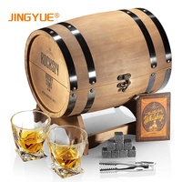 Juego de regalo de 6 piedras de whisky de granito de calidad, 2 vasos Old Fashioned únicos, caja de regalo con forma de barril de whisky para cócteles y bourbon