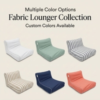 Chaise flottante gonflable pour adultes, chaise longue de piscine recouverte de tissu, dossier incurvé, hôtel de villégiature, OEM personnalisé