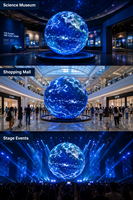 Pantalla LED Esférica Personalizada, Impermeable, para Interiores/Exteriores, GOB HDR10 4K 600CD, Señalización Digital, Decoración Comercial