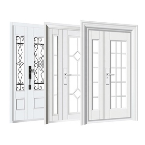 佐伊马现代住宅耐用主门钢带玻璃窗迪拜锻铁法式门 - Product Image 6