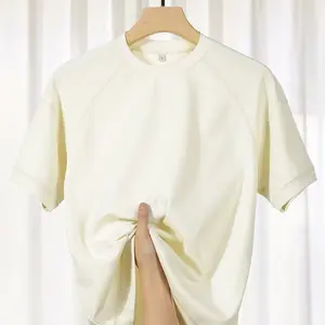 Men T Shirts Plain Black White Classic Short Sleeved Tee Summer Casual Double Jersey 210g Raglan Sleeve T Shirts