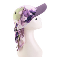 Gorros ajustables estampados para mujer con visera, pañuelo para la cabeza, turbantes pre-atados, gorros ligeros tipo gorro de calavera