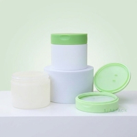 Pot de luxe 300 ml en plastique PP vide haut de gamme avec couvercle à clapet pour tampons de toner, crème visage et gommage corporel
