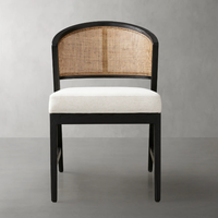 Chaise de salle à manger en rotin de luxe, meubles de salle à manger, ensembles de salle à manger, chaise d'appoint en bois massif