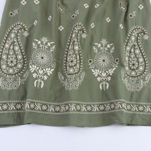 Vestidos Midi con Bordado Floral para Mujer, Cuello Halter Verde, Lazo en la Espalda, Estilo Casual para Primavera/Verano - Product Image 5