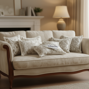 Ensemble de taies d'oreiller brodées de fleurs vintage SOGA, 6 pièces, 45 cm, en coton avec garniture en fourrure, coussins de siège - Product Image 2