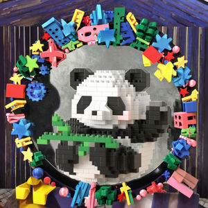 Ensemble de blocs d'assemblage mignons en forme de fleurs de panda, jouet DIY pour enfants, ornements éducatifs en plastique miniature, idée cadeau parfaite, vente en gros - Product Image 2