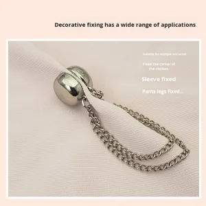 Bottone Magnetico Regolabile <span class=keywords><strong>con</strong></span> Catena per Hijab, Senza Cuciture - Product Image 2