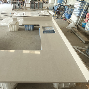 TMZ ODM/OEM Modern Polished <b>Artificial</b> Quartz Countertop Beige 4056 French Beige Factory Price for Hotel Use - Product Image 1