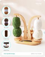 Support en bois pour pelotes de laine – Accessoire de couture écologique et élégant pour le tricot et le crochet