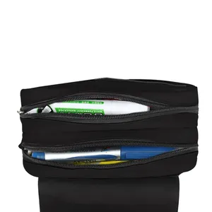 Étui à stylos double couche imprimé football avec fermeture éclair pour garçons/filles – Meilleurs cadeaux – Fournitures scolaires en tissu 2D dessin animé pour enfants - Product Image 5