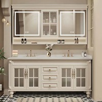 Penjualan Grosir Pabrik Meja Rias Kamar Mandi Desain Gantung Dinding dengan Banyak Laci Cocok untuk Penggunaan di Rumah