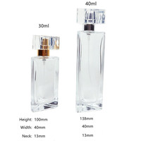 Flacon de parfum en verre transparent triangulaire élégant de 30 ml et 40 ml, échantillon gratuit, beau flacon vide, vaporisateur élégant, impression d'écran