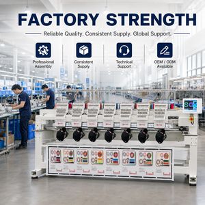 Machine à broder industrielle informatisée automatique MYSEW <span class=keywords><strong>MFGS</strong></span> 1508 à 8 têtes et 15 aiguilles pour la production en série de casquettes, jeans et t-shirts - Product Image 5