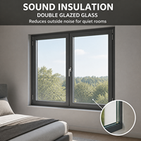 Modernes Schalldichtes Aluminium-Drehfenster mit Thermischer Trennung, Doppelverglasung, Low-E-Glas, Lärmreduzierung und Mehrpunkt-Verriegelungssystem