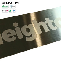 Placas de Identificación de Acero Cepillado con Grabado Láser Dorado Personalizado, Antihuellas, para Equipos de Automatización
