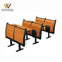 Chaise de conférence pliante avec bureau et marchepied en bois, design moderne WMG-P185+GD, installation facile