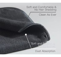 Microfibre carrée noire de haute qualité 400 g/m², super douce, séchage rapide, légère, sans peluches, réutilisable, sans bords, multi-usages pour la maison