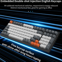 Clavier mécanique filaire 98 touches 1,5 m, 25 touches anti-ghosting, rétroéclairage LED, interrupteurs bleus pour clavier de jeu - Vente en gros usine