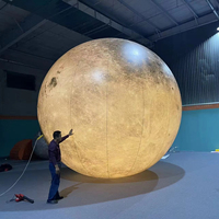 Ballon lumineux LED décoratif extérieur personnalisé, grande planète lunaire gonflable pour la publicité