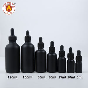 Botellas de Vidrio Boston Redondas Personalizadas OEM, Botellas de Vidrio Ámbar Esmerilado de 100 ml con Gotero para Medicamentos Líquidos, Botella Boston Redonda - Product Image 1