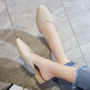 Sandalias planas de verano para mujer, punta cuadrada, tacón bajo, antideslizantes, zapatos informales sin cordones - Product Image 4