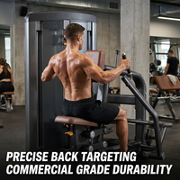 Máquina de remo sentado comercial para entrenamiento de fuerza, estructura de acero reforzado grueso, gabinete de pesas cerrado, fitness para entrenamiento de espalda